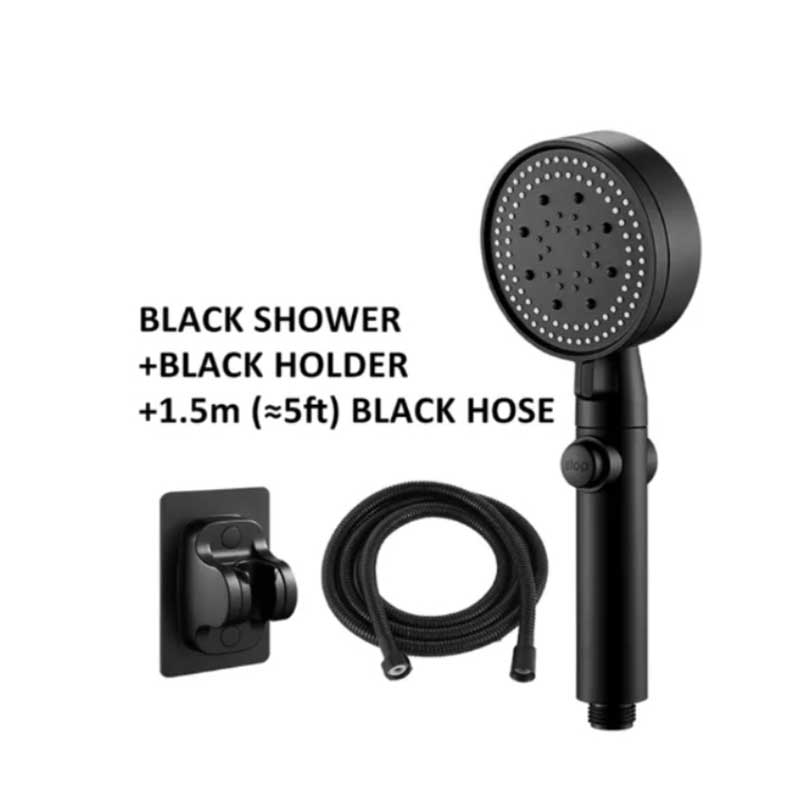 Cap de duș de mână de înaltă presiune cu furtun Cap de duș detașabil 5 setări de pulverizare Accesorii pentru duză de pulverizare portabilă