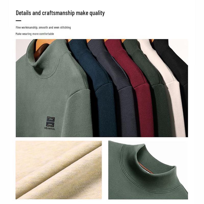 Romon Men's Warm Half-High Collar Fleece Sweatshirt