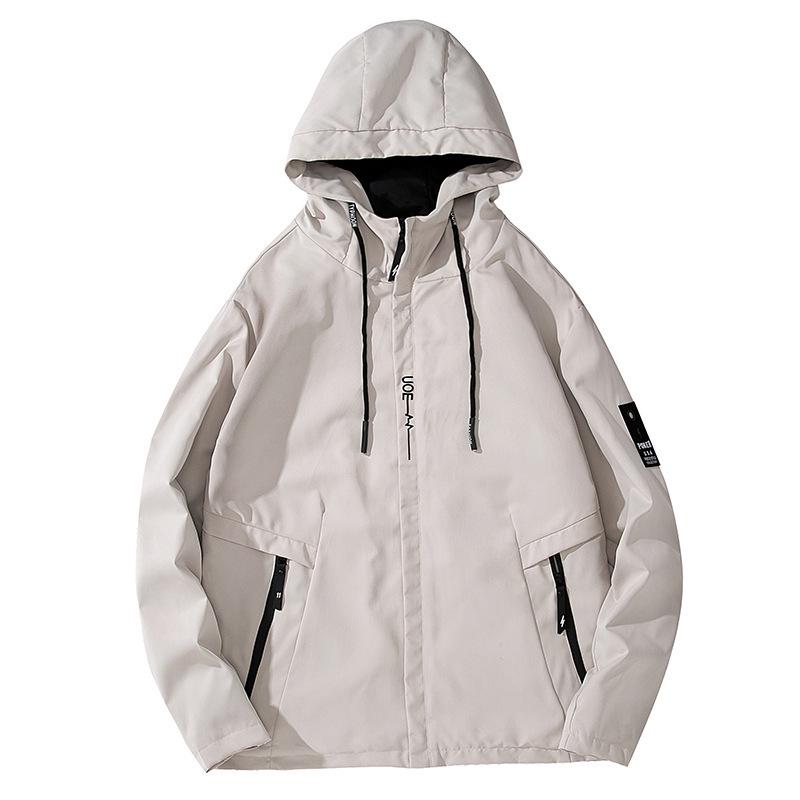 Men's Windproof European-Size Hooded Workwear Jacket - Trendy, Simple, Casual Outdoor Sportswear