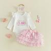 Citgeett Autumn Infant Baby Girl First Birthday Outfit Long Sleeve Romper Tutu Skirt Headband Fall Clothes