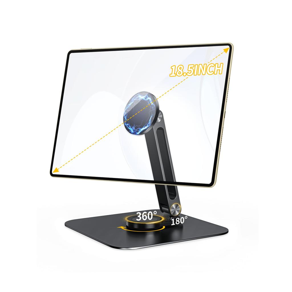 Adjustable Magnetic Tablet Swivel iPad Kiosk Fits iPad Air mini Samsung Foldable Arm Holder for Store Kitchen Desk Small Portable Monitors Magnetic