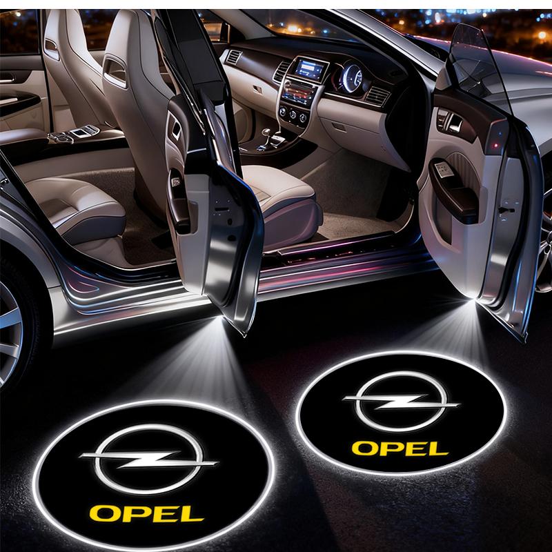 2X For Opel Vauxhall Corsa Astra Insignia Zafira Omega Mokka LED Car Door Projector Ghost Shadow Welcome Light Bulbs Accessories