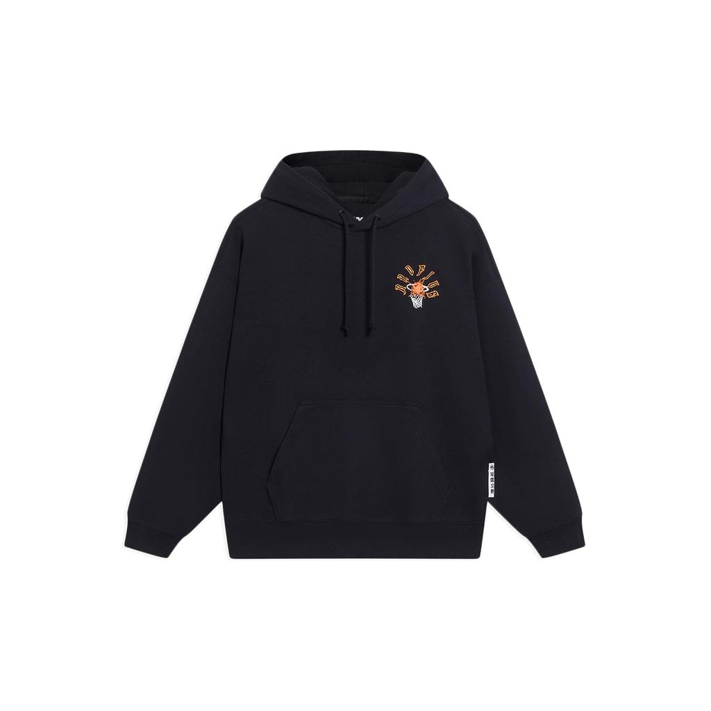 Li Ning Sweatshirts Unisex Black Hooded Moderate Regular AWDT089-4