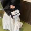 Girls bow baguette armpit bag new high-end texture fashion casual shoulder messenger bag women