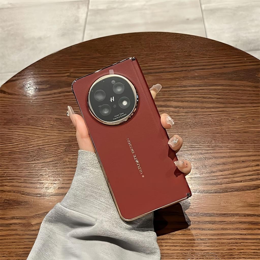 Applicable To Oppofindn1 Mobile Phone Case, New Center Axis N1 Plain Leather Electroplating Lens All-inclusive Hinge Anti-drop Case