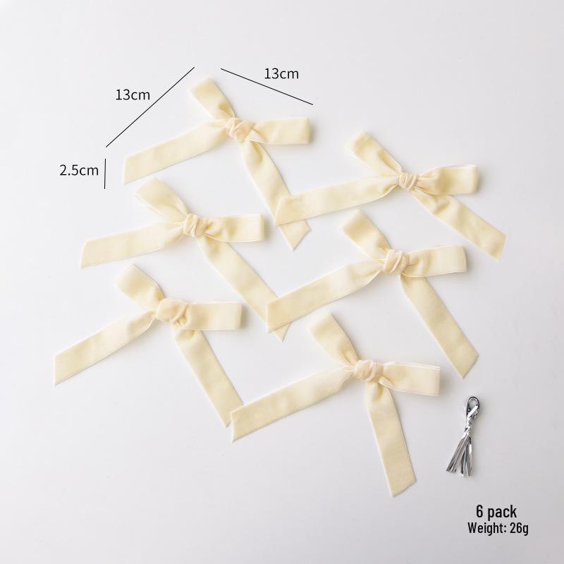 NUCHI Handmade Velvet Satin Mini Christmas Bow Decorations