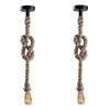 Pendant Rope Lights E27 for Ceiling Hanging, Bulb Not Included- 40W, Pack of 2 (Beige)