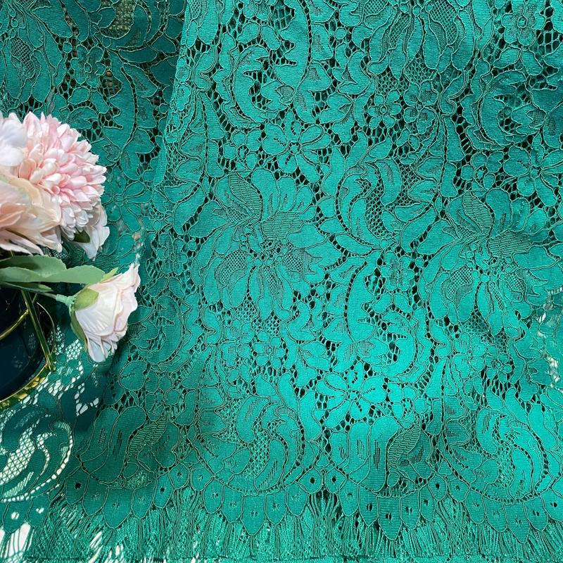 Lace Fabric 150x150cm for Dresses Clothes Sewing White Blue Hollowed-out Plain Cloth Heavy Press Yarn Three-dimensional Mesh