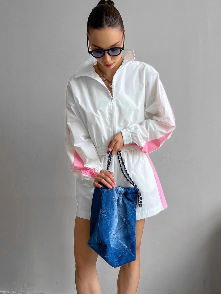 Fashionable Women's Long-sleeve Zipper Sports Cardigan, Jacket Jacket Shorts Set, Women's Sportswear Casual Two-piece Set