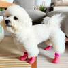 4Pcs/Set Portable Anti-slip Dog Shoes Waterproof Anti-dirty Pet Boots Breathable Wear Resistant Pet Paw Protector Autumn Winter