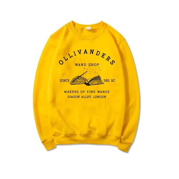 Women Magic Wizard Hoodies Long Sleeve HP Book Nerd Sweatshirt Fans Gift Pullover Sweater Wizard Book Shop