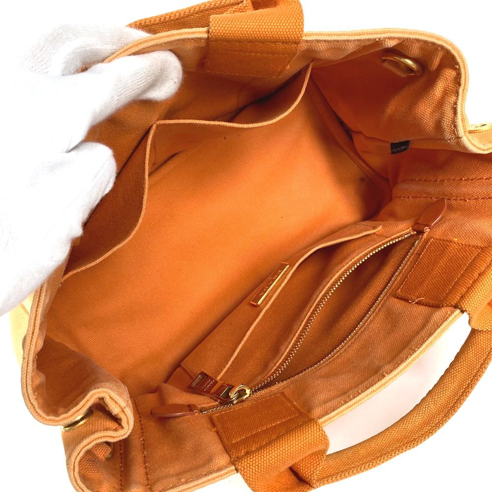 PRADA Canapa logo Handbag, Satchel bag, Tote bag Hand Bag Canvas Orange