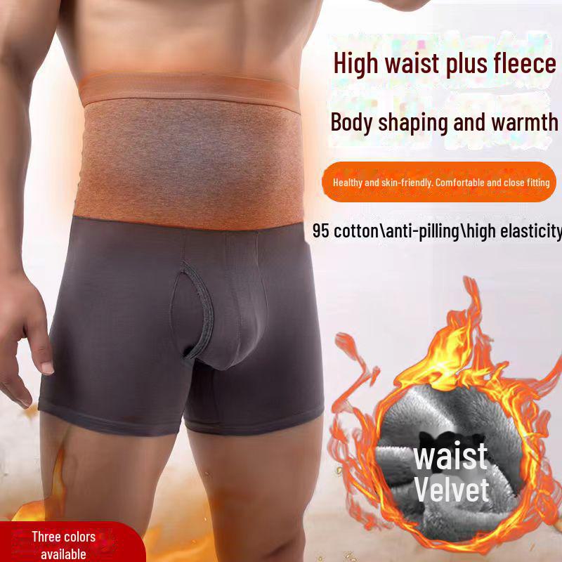 

Чоловічі боксери з високою талією великого розміру, зимові, оксамитові, теплі, для чоловіків середнього та похилого віку L (80-100 jin)