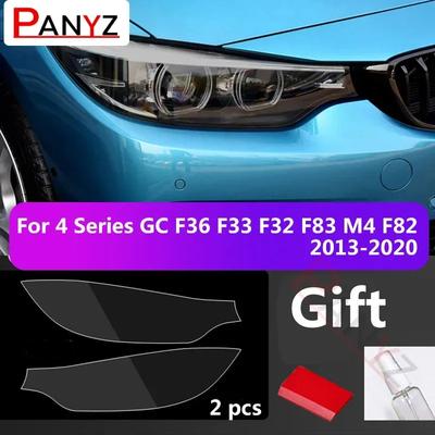 2Pcs Car Covers Headlight Protective Film For Bmw M4 F82 GC F36 F33 F32 F83 4 Series Black TPU Sticker Decoration Accessories