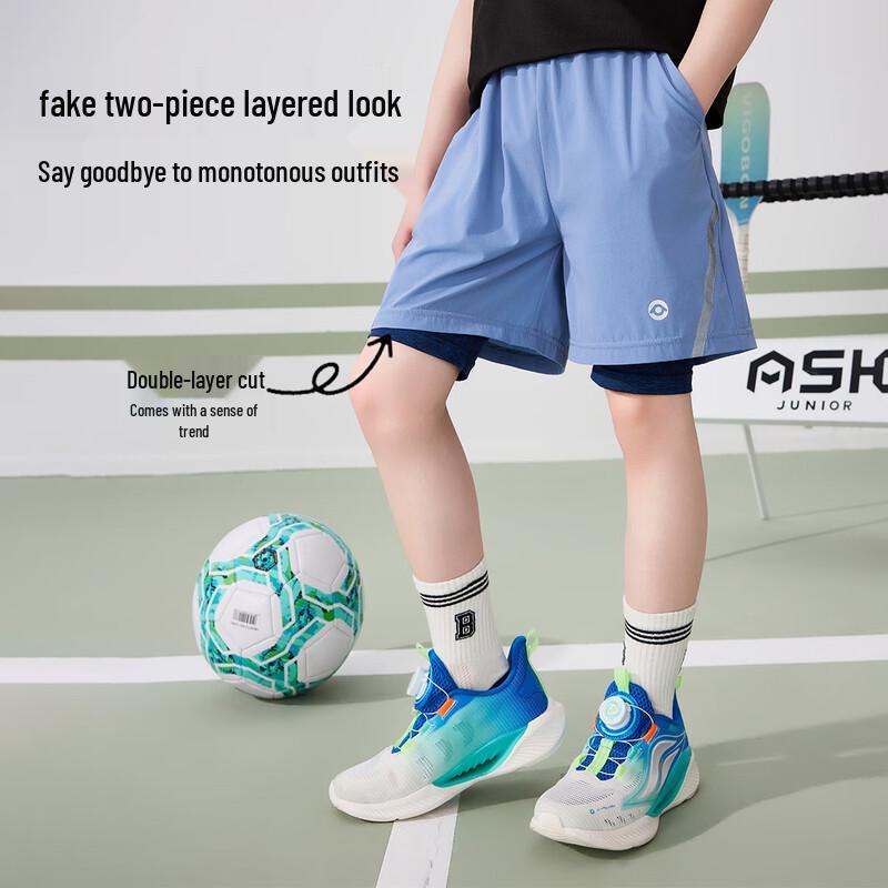 ASK JUNIOR Boys 2-in-1 Waterproof Quick-Dry Sports Shorts 160