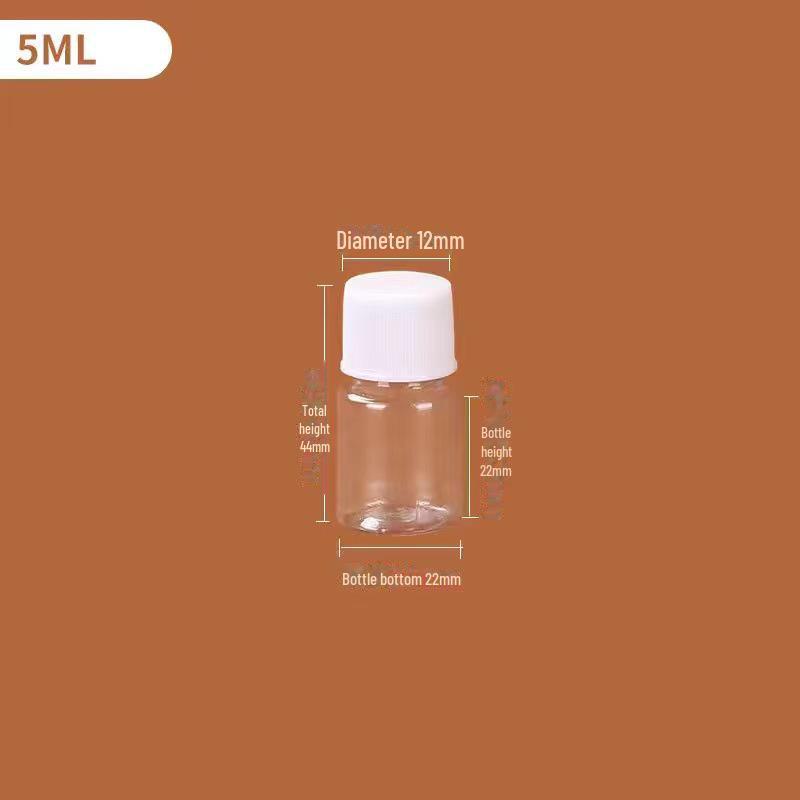 Transparent Plastic Bottle with Lid - Empty Small Trial Pack for Alcohol or Honey - Large Mouth Capsule Bottle