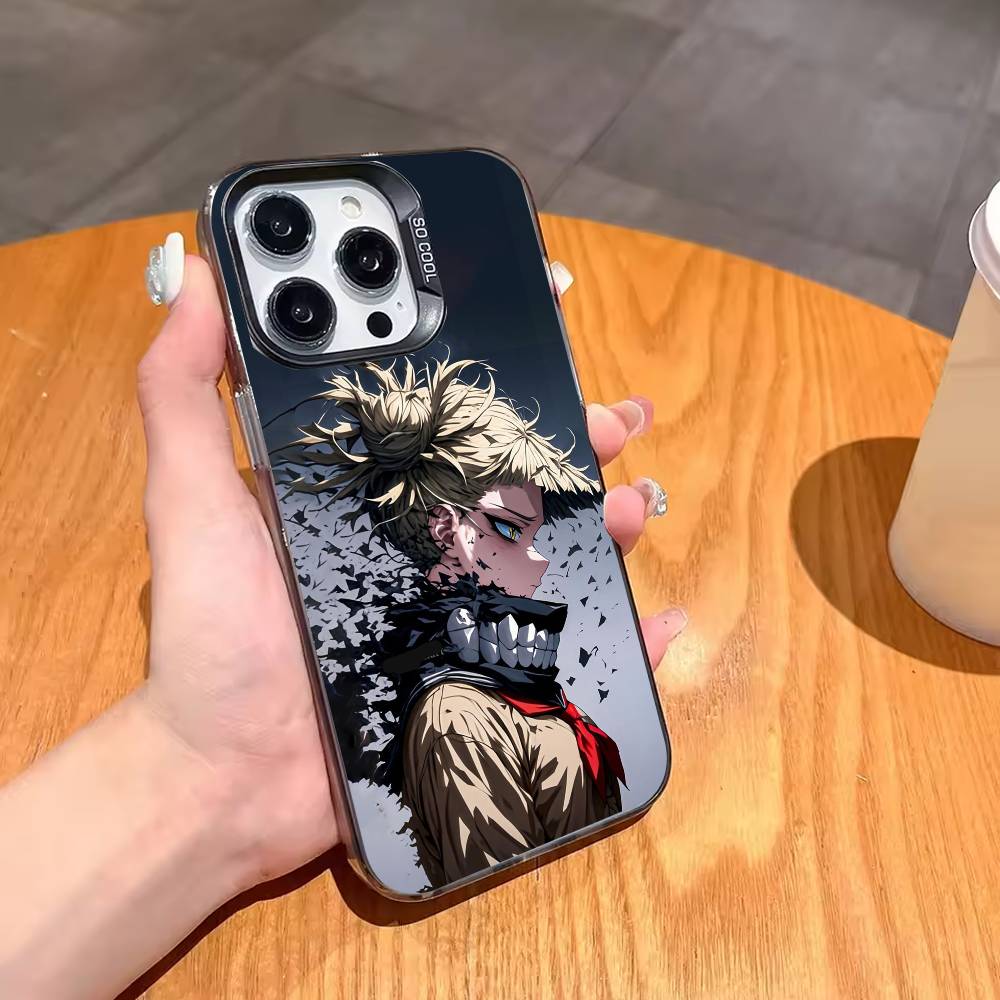 My Hero A-Academia Himiko Toga Phone Case For iPhone17,16,15,14,13,12,11,Pro,MAX Gray Matte Silicone Black Cover