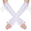 Women Sexy Bandage Ribbon Frenulum Lace Satin Long Gloves Cosplay Stage Performances Lolita Fashion Personality Mittens