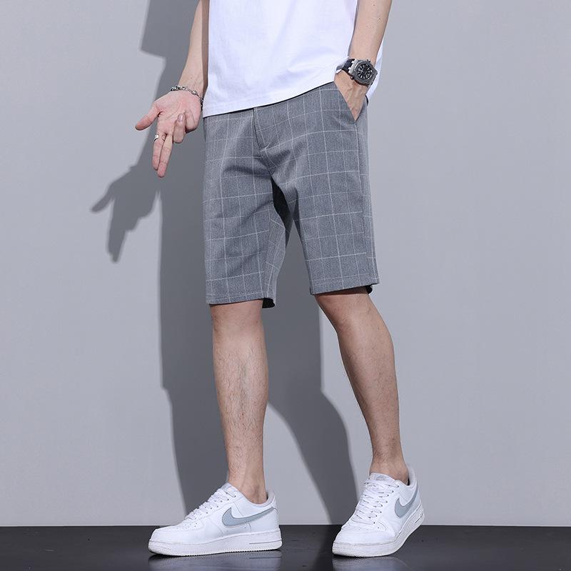Men s Lightweight Plaid Summer Casual Shorts 32 светло-серый