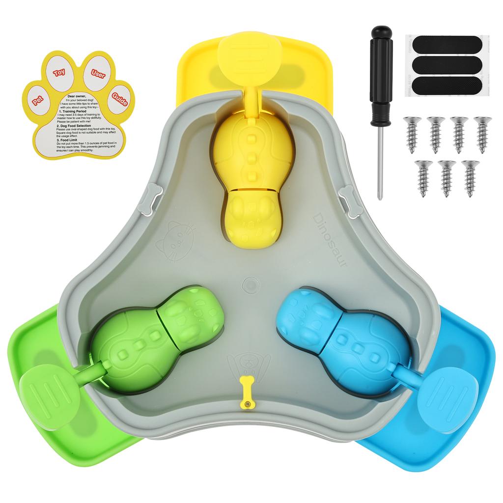 Dog Press Type Slow Feeder Adjustable Interactive Puzzle Pet Feeder Toy with Nonslip Base for Cat Dog Food Dispenser