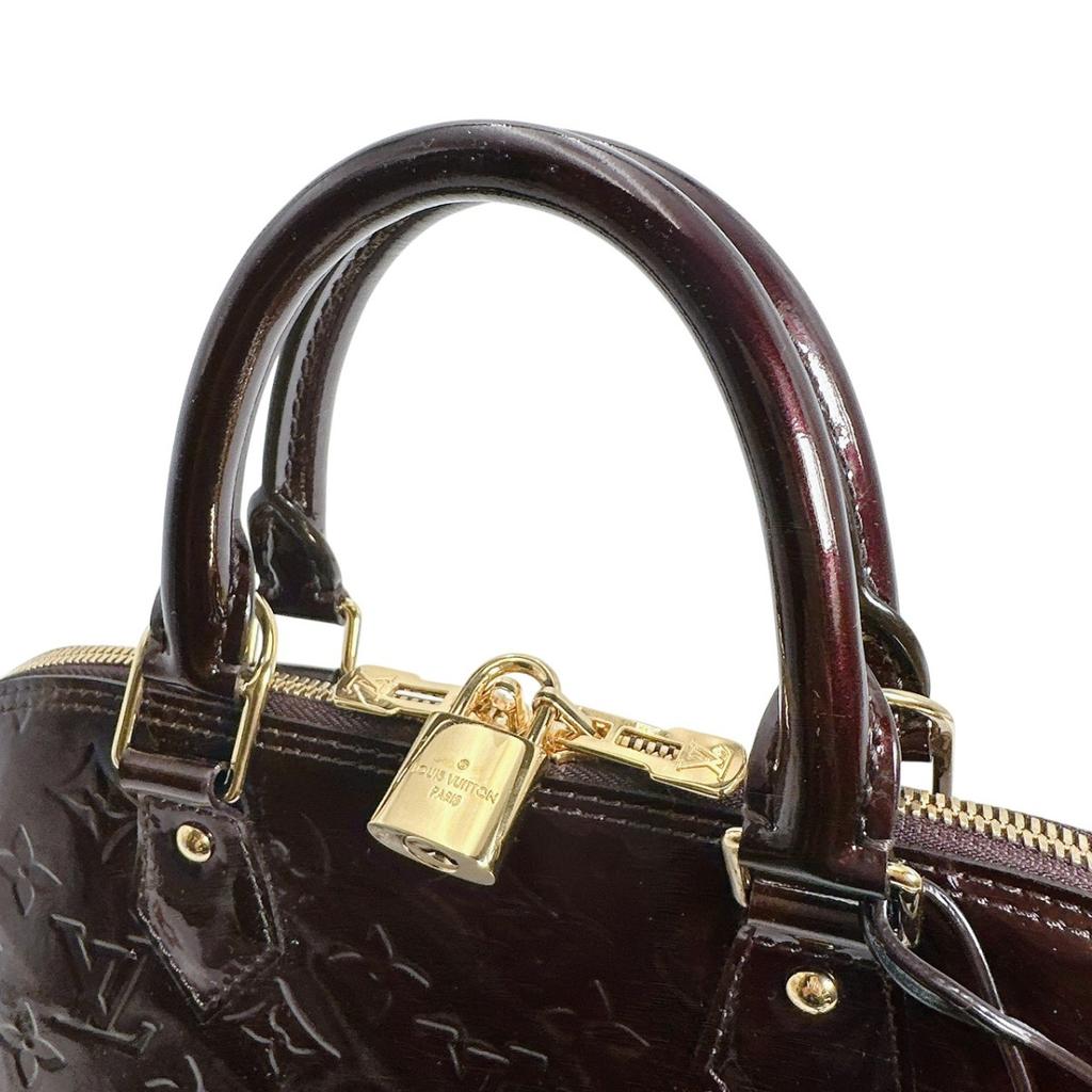 Louis Vuitton Vernis Alma PM El Çantası Monogram Vernis şarap kırmızısı Kadın M91611 Kullanılmış