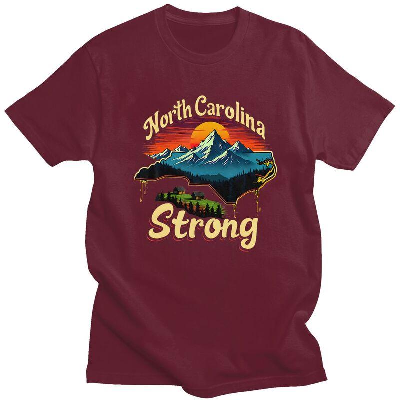 North Carolina Strong T Shirt for Men 100 Cotton Tshirt Fashion Summer Style Short Sleeve Tee Shirt Loose Fit Clothing Gift