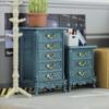 1/12 Dollhouse Miniature European Chest Of Drawers Bedroom Bedside Table Storage High And Low Cabinet Model DIY Life Scene Decoration