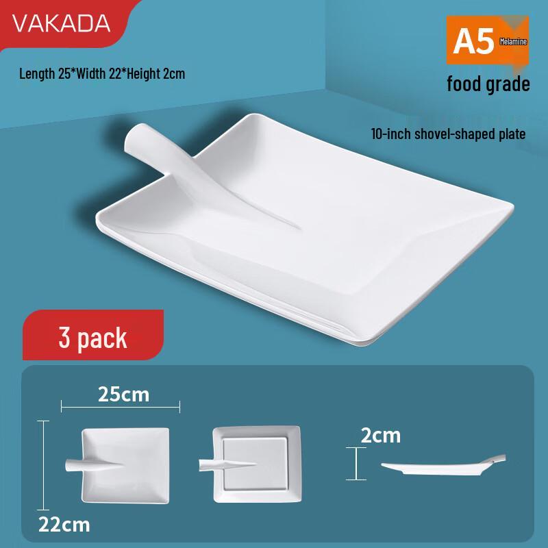 VAKADA Melamine Round Shallow Serving Plates (3-Pack)