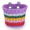 Hand-Woven Rattan-Style Detachable Bicycle Storage Basket for Children's Scooters - Small, Lidless