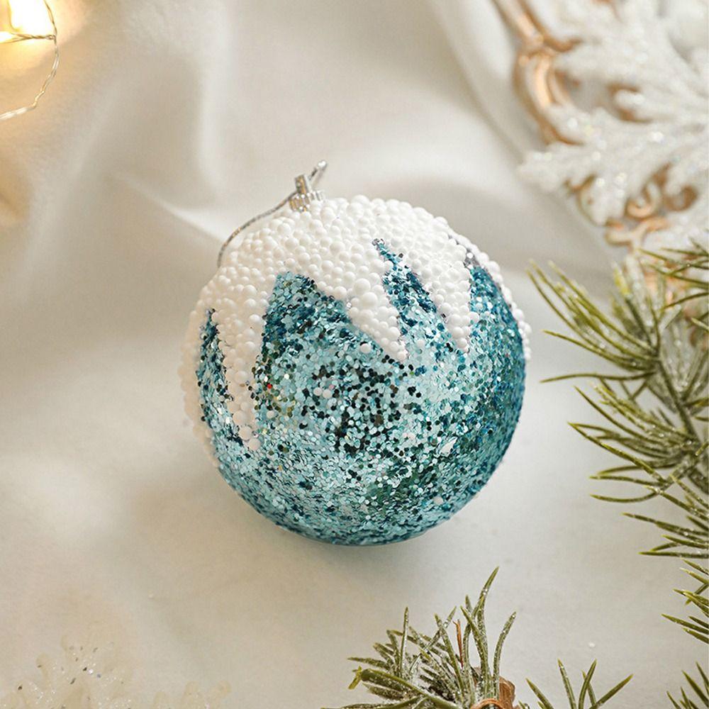 Colorful Foam Sequin Christmas Balls Shatterproof Christmas Tree Ornaments Holiday Party Decor