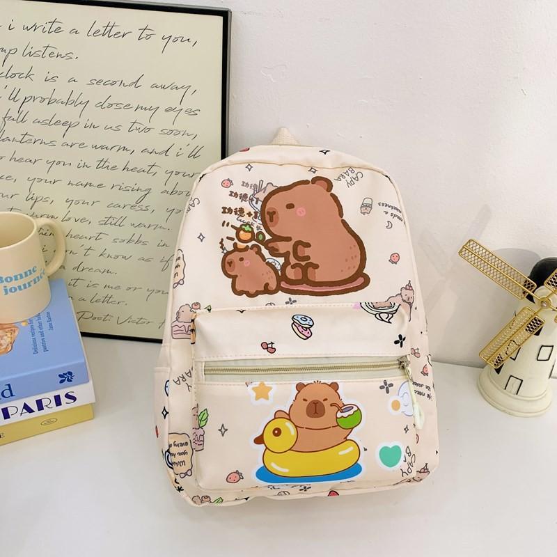 Capacity Capybara Large Backpack Kid Leisure Cartoon Animal Schoolbag Breathable