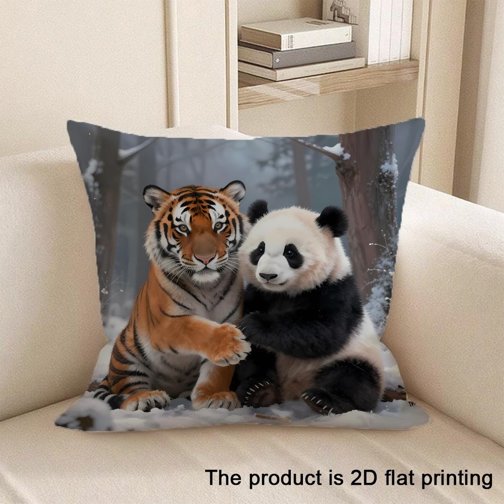 1pc Cute Animal Pattern 2D Flat Printing Pillowcases Sofa cushion cover home bedroom room decoration