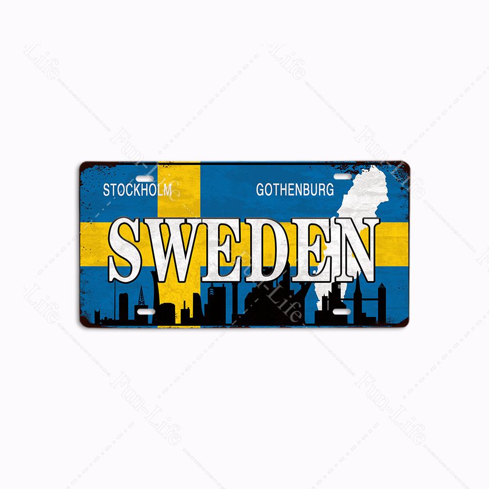 Retro City Metal Sign Plaque Metal Vintage Plate Tin Sign Wall Decor for Home/Art/ Pub/Bar/Wall Decoration 15x30cm