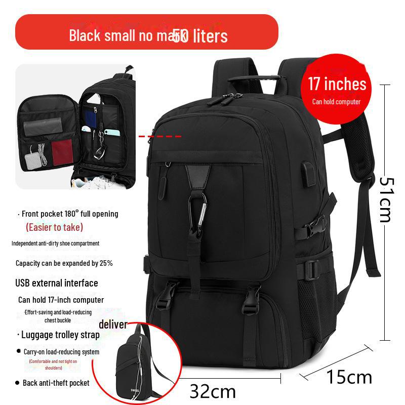 Sac à dos de voyage et d'alpinisme pour homme, capacité extra-large de 80 L