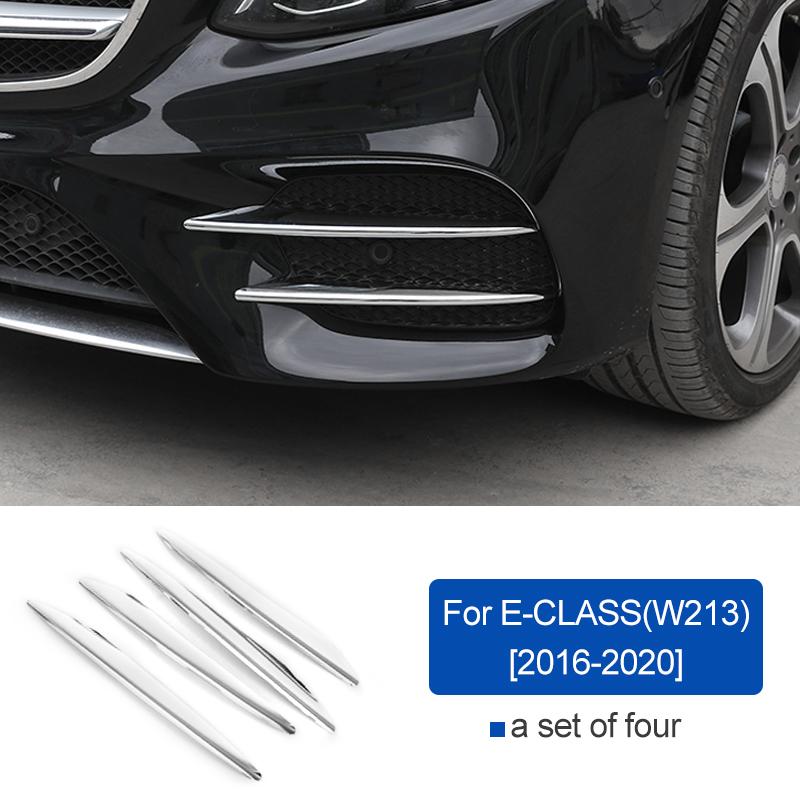 Cubierta ABS Plateada para Faros Antiniebla para Mercedes Benz Clase C W205 Clase E W213 GLC X253 2016-2025 Rejilla Parachoques Delantero Spoiler Accesorios