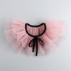 Women Tulle Ruffled Fake Collar Multi-Layered Mesh Clown Choker Lace-Up Ribbon Neck Ruff Shawl Fake Collar