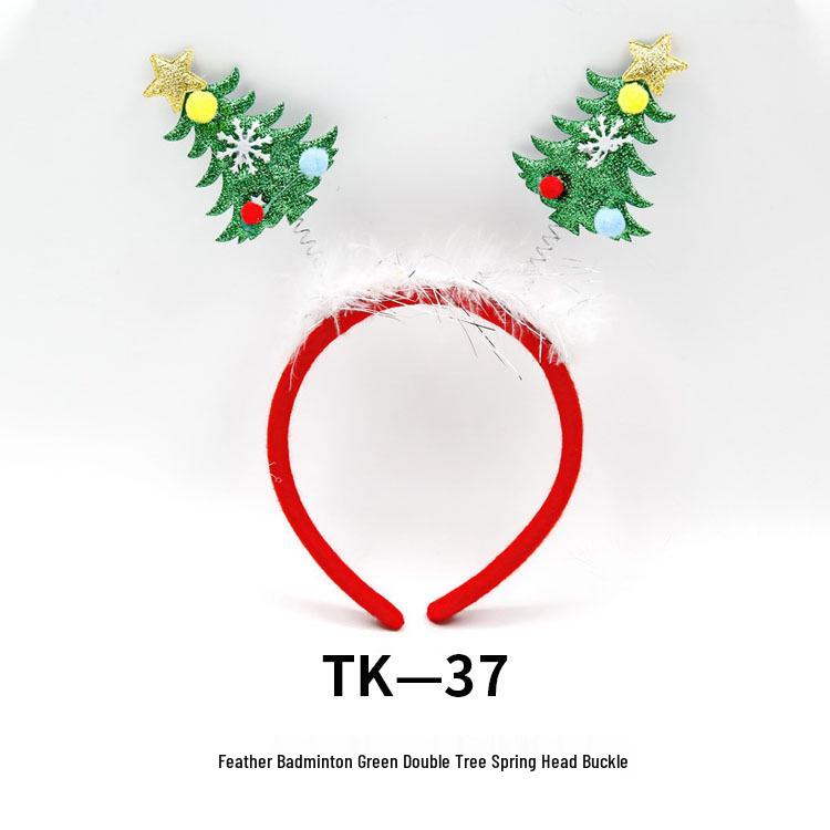 Christmas Tree & Reindeer Antler Sequin Headband for Adults & Kids - Festive Holiday Party Decoration