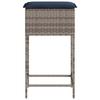 Garden Bar Stool with Cushions 2 pcs Grey Poly Rattan