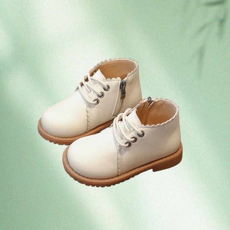 Autumn Winter Baby Boys Girls Casual Boots Retro Style Children Short Soft Sole Anti Slip Kids Outdoor Footwear