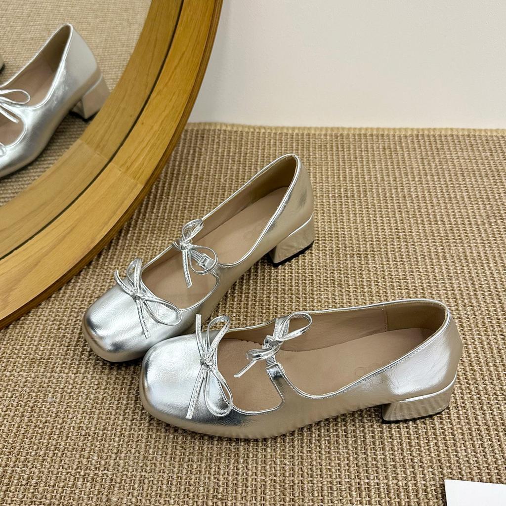 Fashion Shallow Mouth Retro Woman Shoes Oxfords Elegant Female Footwear Bow-Knot Leather New Summer Dress Butterfly Butterfly-knot Mary