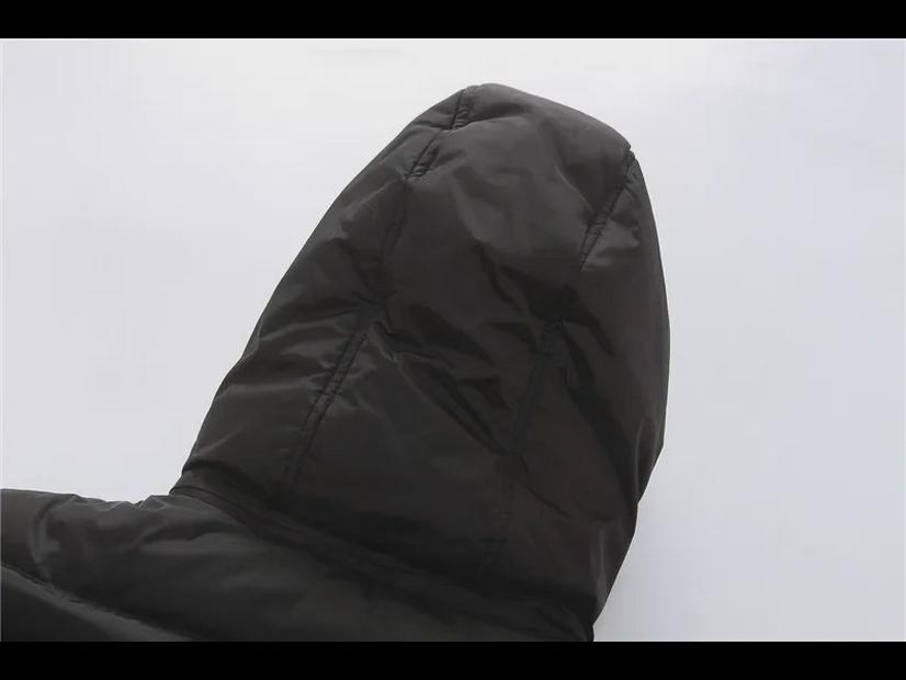 Men's Winter Long Loose-Fit Down Coat with Detachable Hood and Double Zipper