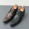 Men Dress Derbys Formal Business Leather Shoes Black Pointed Toe Tuxedo Wedding Shoes Plus Size