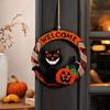 Halloween Round Wooden Door Sign Hanging Decoration for Party Decor and Scene Setup