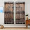 2pcs Wooden Gate Printed Curtain for Home Decor - Rod Pocket Window Treatment for Bedroom, Office,Kitchen, Living Room,and Study