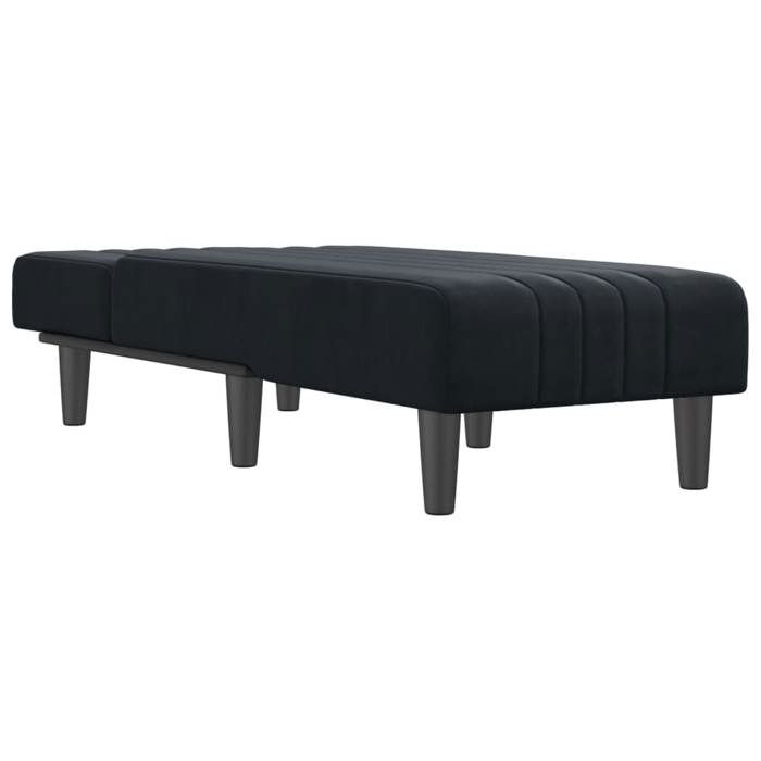 VidaXL Chaise longue noir velours 352829