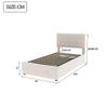 Upholstered Bed Children's Bed 90x200 Cm, Hydraulic Storage Bed, Height-Adjustable Headboard, Single High Box Bed, Velvet Fabric, Beige