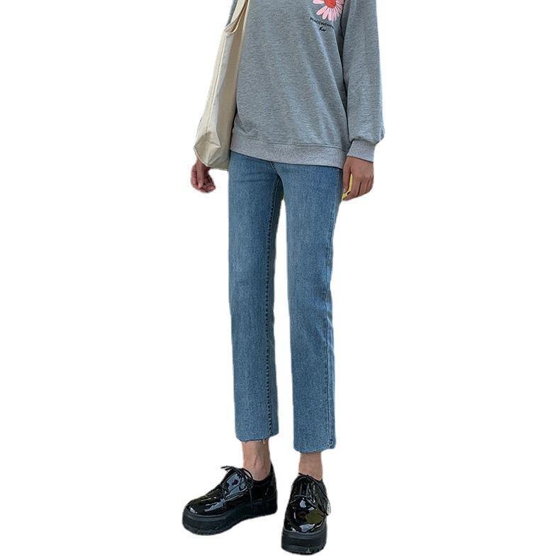 High Stretch Jeans for Women Autumn and Winter Slim Fit High Waist Straight Leg Jeans