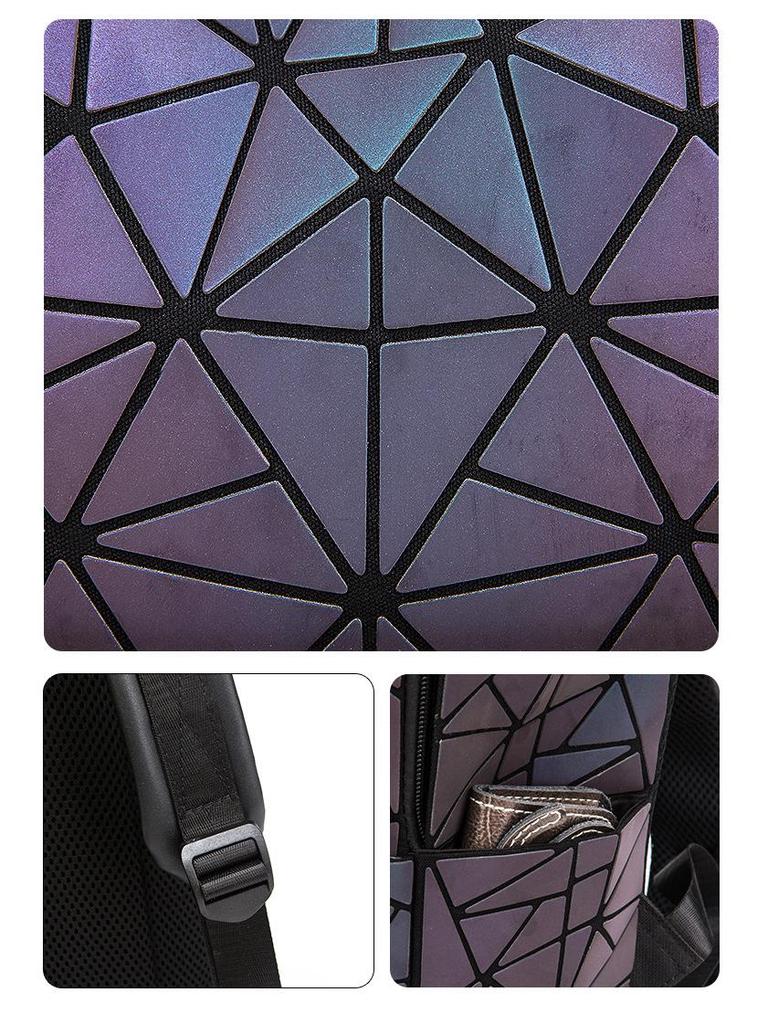 Damen 2023 Fashion Geometry Luminous Rucksack - Faltbare Rhombus-Tasche im japanischen Stil
