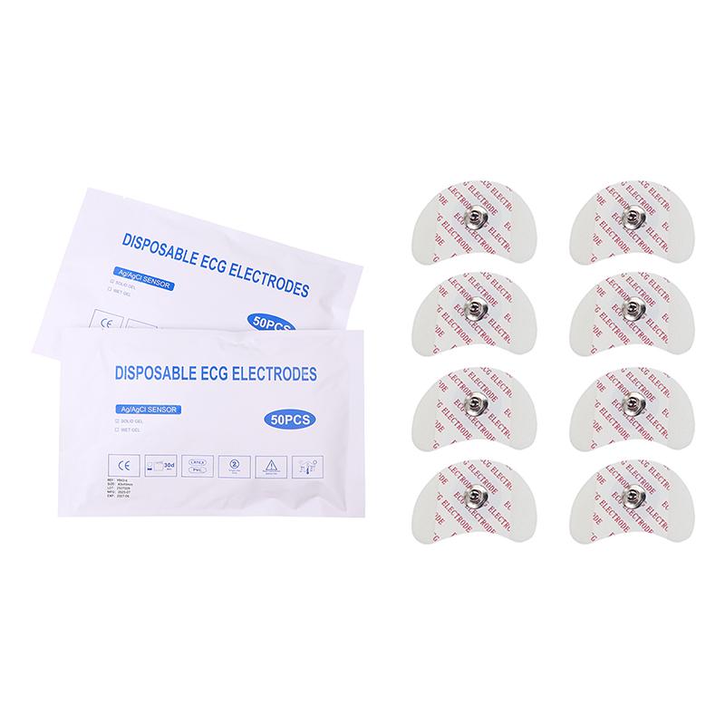 50PCS Each Bag 2439 White Foam Disposable ECG Electrode Pads Medical Patch ECG EKG Accessories For Pediatric Patient Size