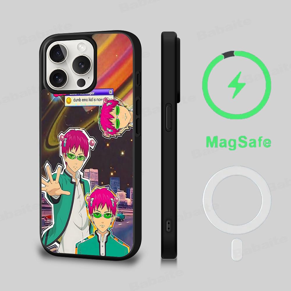 Saiki Kusuo No Psi Nan Phone Case Magnetic Case For IPhone 16 14 13 12 11 15 Pro Max Plus For Magsafe Wireless Charge Cover
